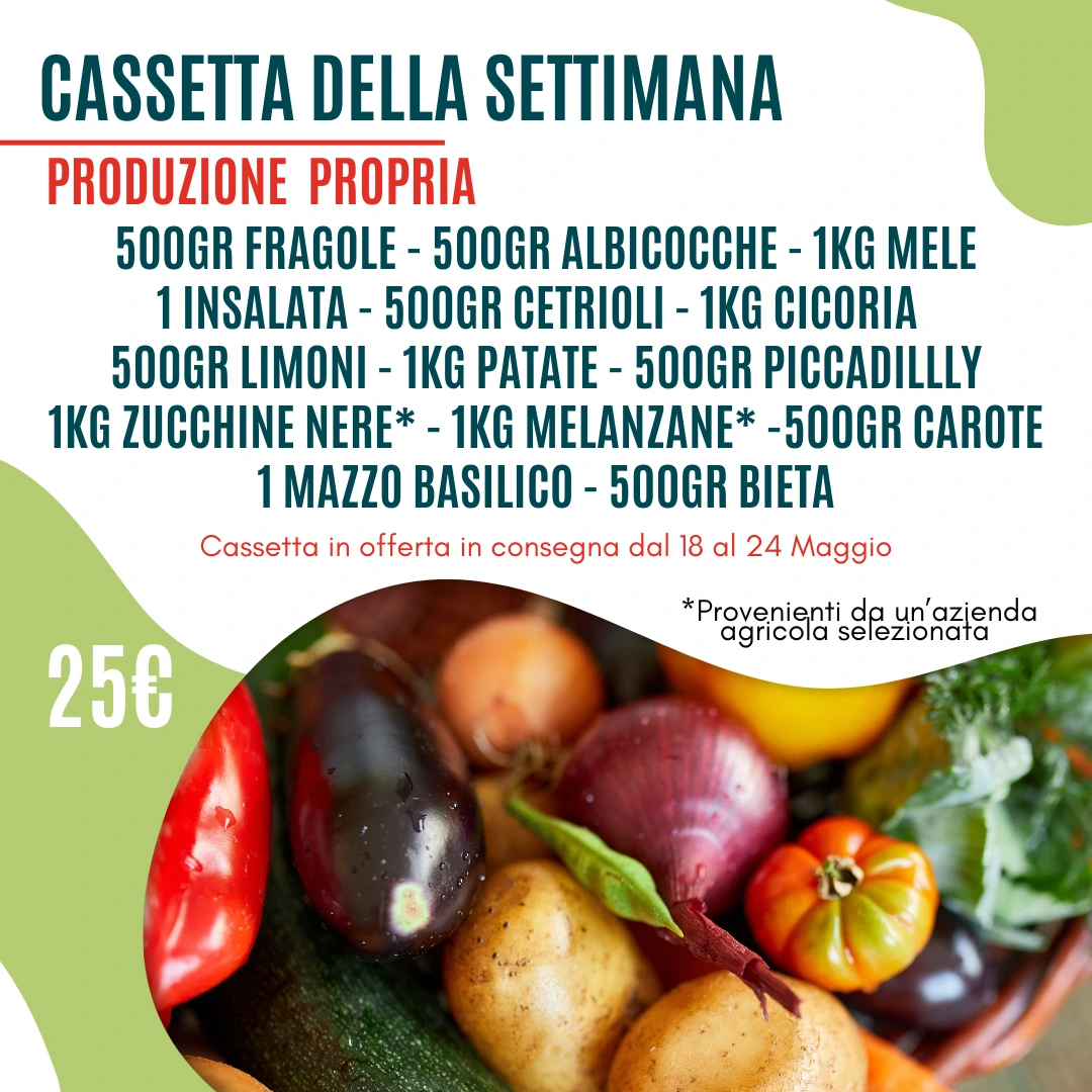 Box di frutta e verdura in offerta